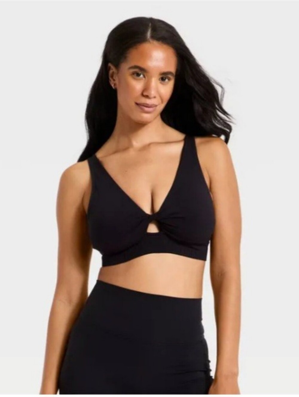 All In Motion Women's Modal Seamless Light Support Twist-Front Longline Sports B